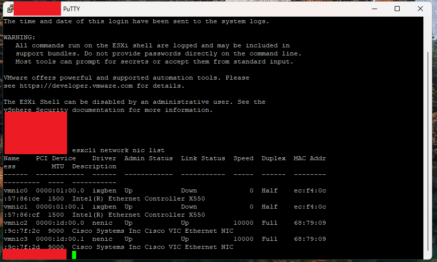 1 [VMware] Verificare Versione dei Driver e Firmware su ESXi