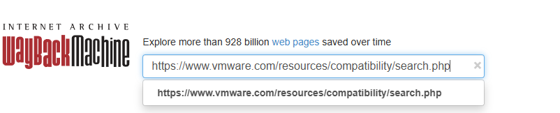 1 [VMware] Come Recuperare Informazioni di Compatibilità Hardware su VMware e Broadcom per Versioni Precedenti alla 7.0 - Wayback Machine