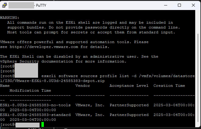 4esxi [VMware] Guida all'Aggiornamento di ESXi senza vCenter