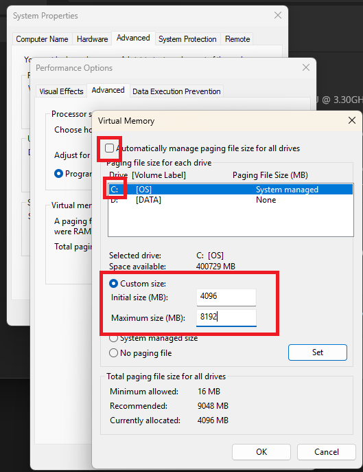 Screenshot-2025-07-10-154919 [Microsoft] Come Modificare la Memoria Virtuale in Windows per Risolvere Errori di Aggiornamento (0x800705aa)
