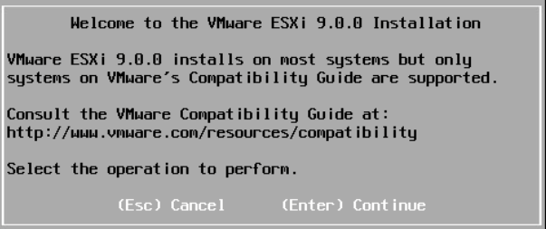 1 [VMware] Installazione di VMware ESXi 9 su server fisico o virtuale